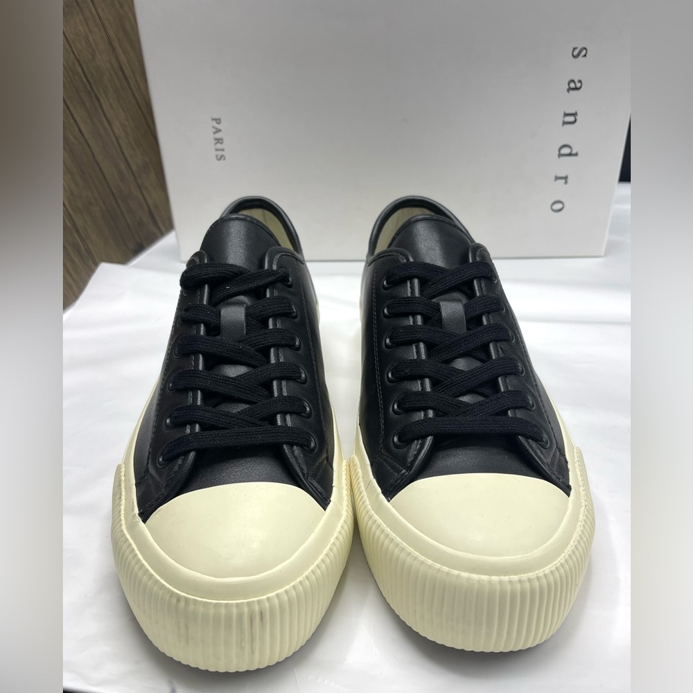 Sandro Black and Cream Sneakers - Picture 3 of 10
